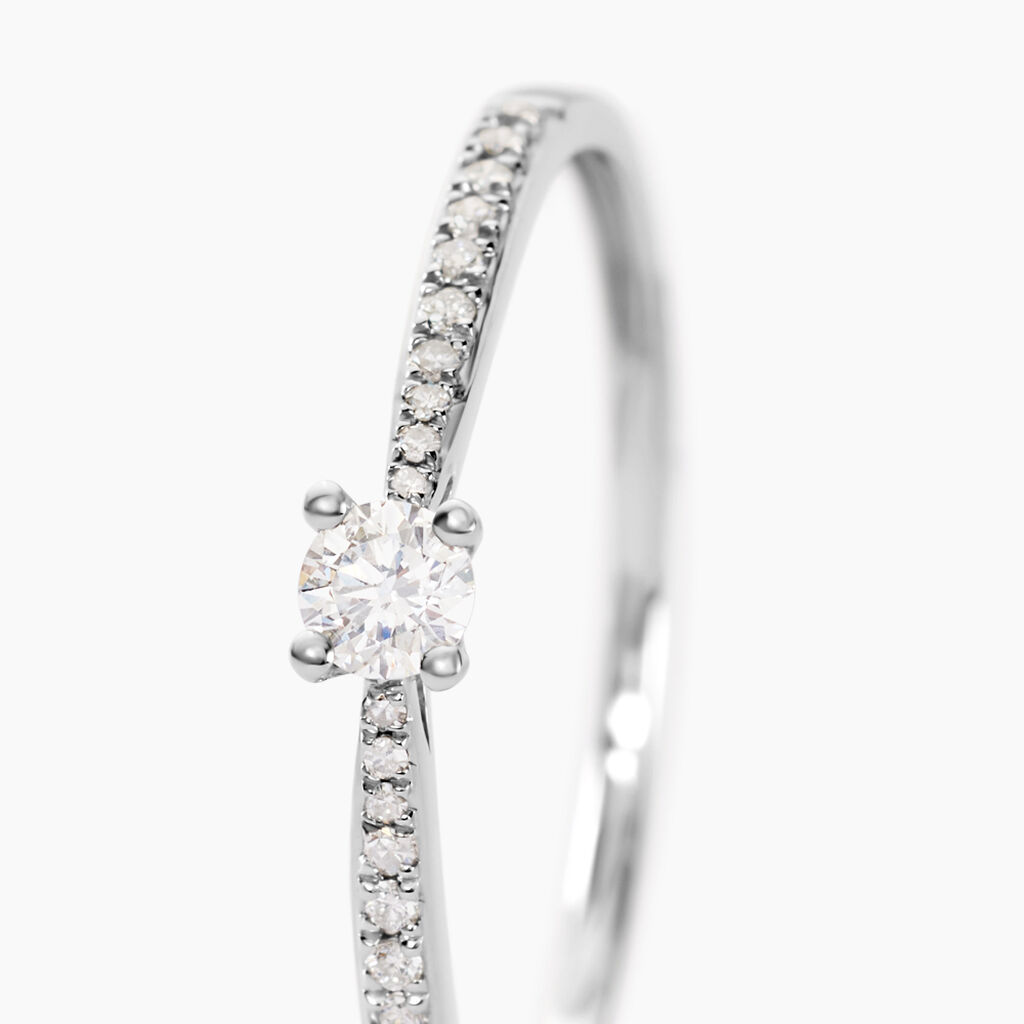 Bague Solitaire Laetitia Or Blanc Diamant - Bagues Solitaire Femme | Marc Orian