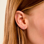 Boucles D'Oreilles Puces Constancia Argent Dor&eacute; A L'Or 750/1000 Oxyde De Zirconium - Puces Enfant | Marc Orian