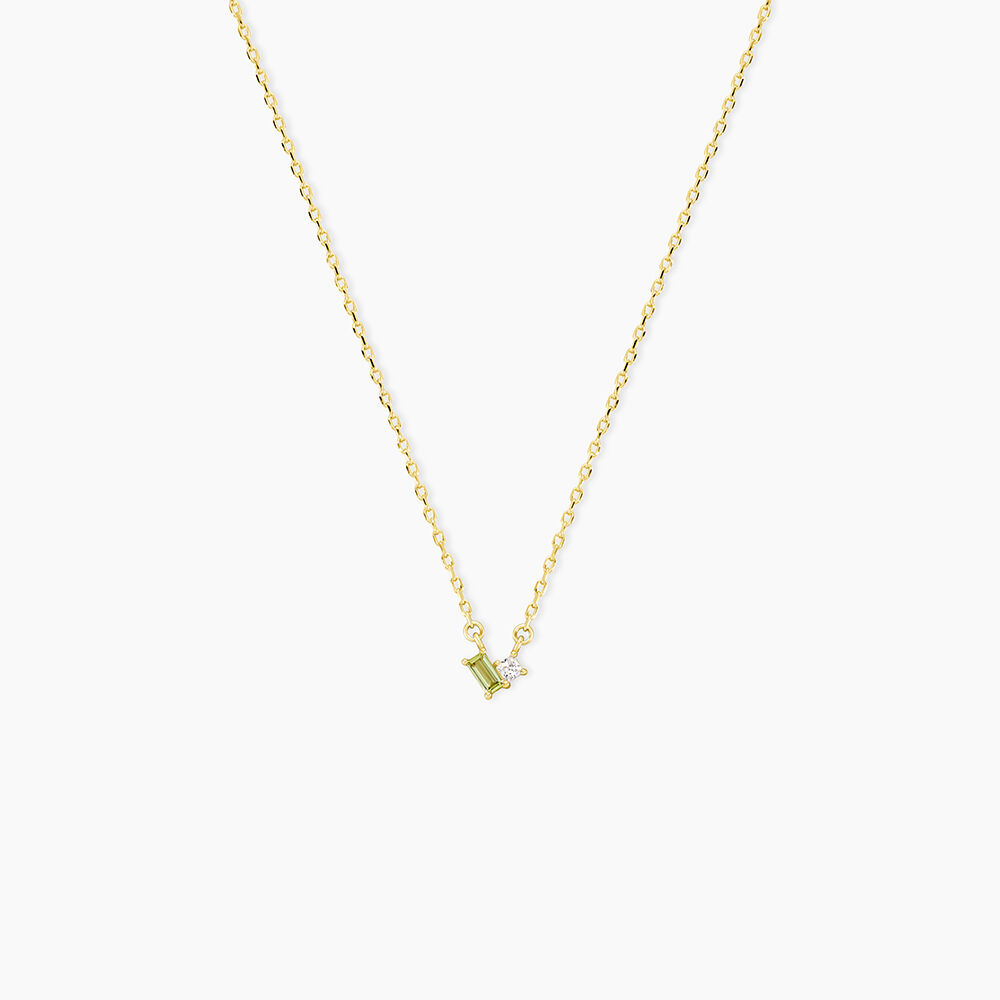 Collier Poem Argent Jaune P&eacute;ridot Oxyde De Zirconium - Colliers avec pierres Femme | Marc Orian