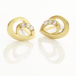 Boucles D'oreilles Puces Helie Goutte Or Jaune Oxyde De Zirconium - Puces Femme | Marc Orian