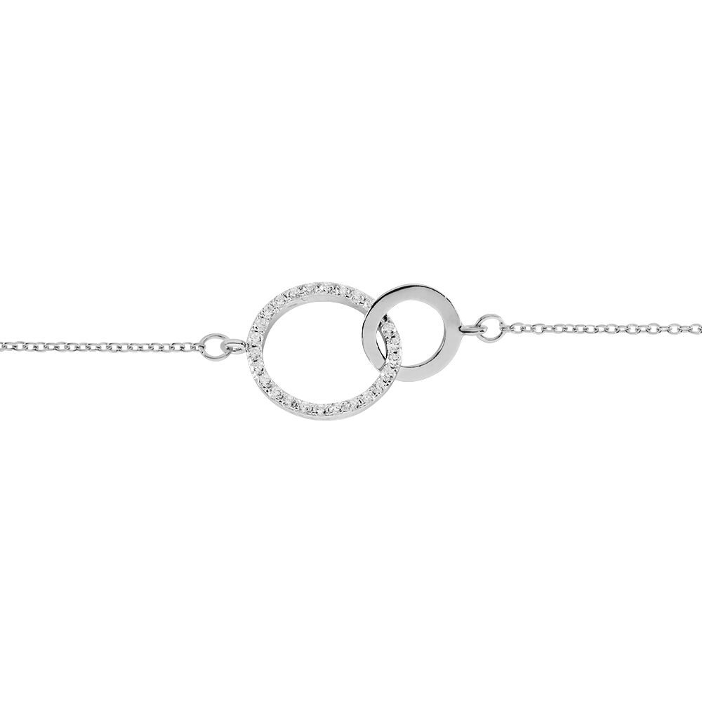 Bracelet Dita Argent Blanc Oxyde De Zirconium - Bracelets Anneaux Entrelaces Femme | Marc Orian