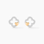 Boucles D'oreilles Puces Sorya Or Jaune Argent Blanc - Puces Femme | Marc Orian