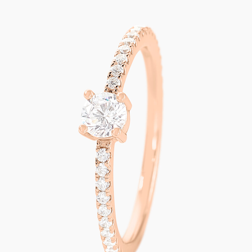 Bague Solitaire Ursi Argent Rose Oxyde De Zirconium - Bijoux fantaisie Femme | Marc Orian