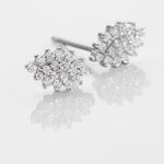 Boucles D'oreilles Puces Argent Blanc Hellouin Oxydes De Zirconium - Puces Femme | Marc Orian