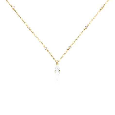 Collier Lovel Plaqu&eacute; Or Dor&eacute; Oxyde De Zirconium - Colliers ras du cou Femme | Marc Orian