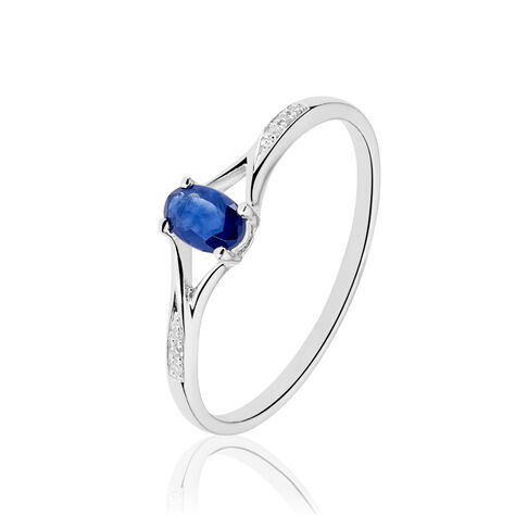 Bague Charmante Or Blanc Saphir Et Diamant - Bagues Solitaire Femme | Marc Orian
