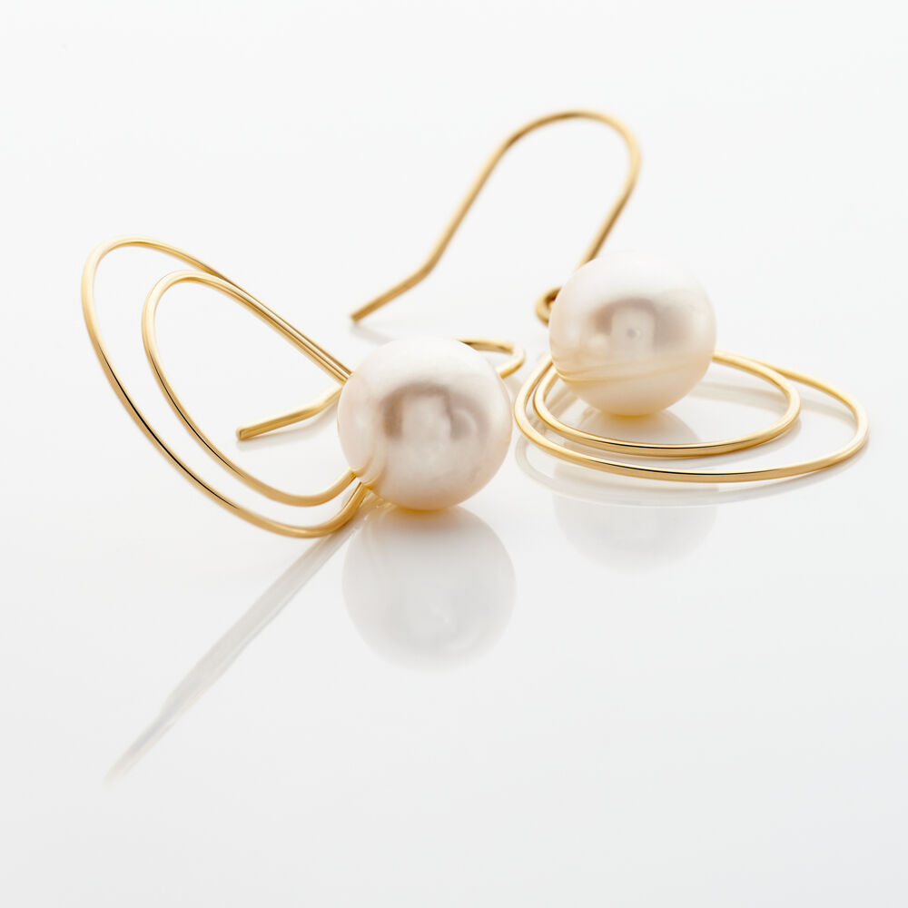 Boucles D'oreilles Pendantes Martyna Or Jaune Perle De Culture - Boucles d'oreilles mariage Femme | Marc Orian