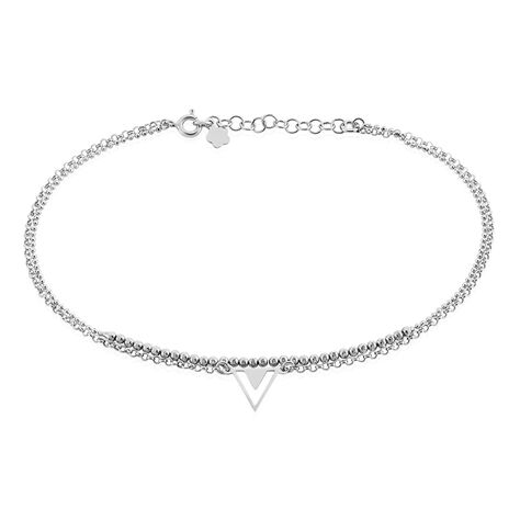 Cha&icirc;ne De Cheville Azza Argent Blanc - Chaines de cheville Femme | Marc Orian