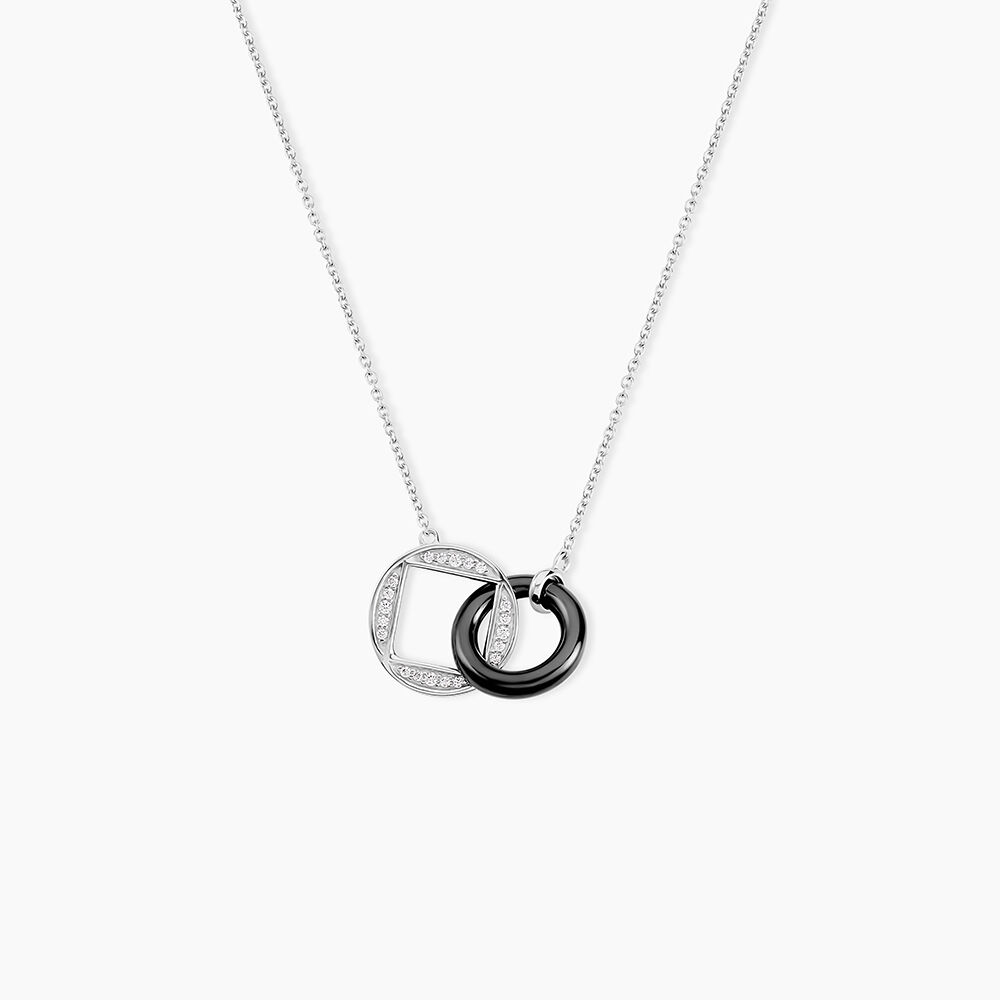 Collier Malee Argent Blanc C&eacute;ramique Et Oxyde De Zirconium - Colliers avec pierres Femme | Marc Orian