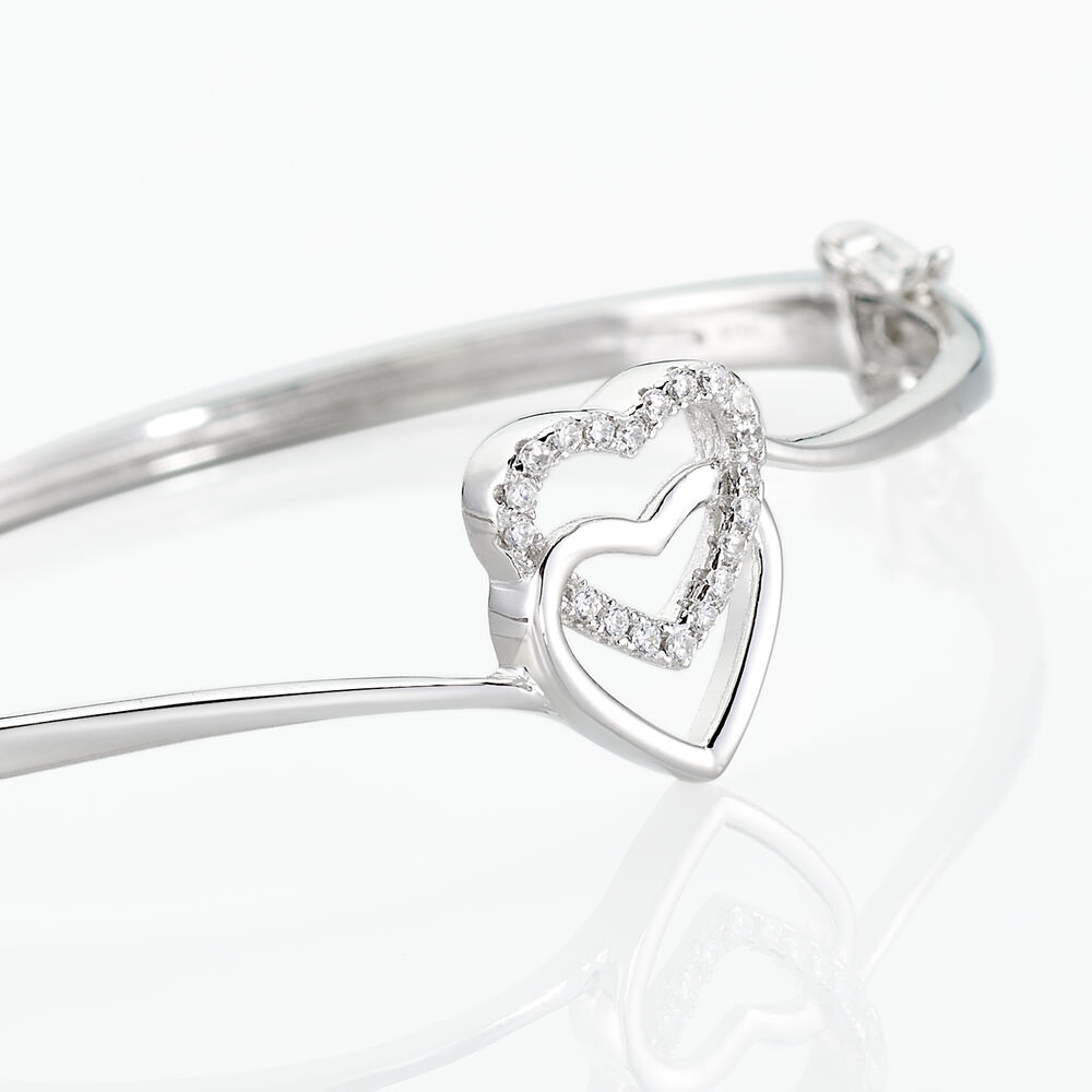 Bracelet Jonc Veronike Argent Blanc Oxyde De Zirconium - Bracelets joncs Femme | Marc Orian