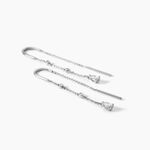 Boucles D'oreilles Pendantes Mascaret Argent Blanc Oxyde De Zirconium - Pendantes Femme | Marc Orian