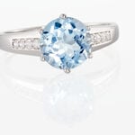 Bague Solitaire Adyl Or Blanc Turquoise Et Oxyde De Zirconium - Bagues pierres fines Femme | Marc Orian