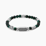 Bracelet Philo Acier Blanc Oeil De Tigre Pierre De Lave - Bracelets cha&icirc;nes Homme | Marc Orian
