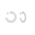 Cr&eacute;oles Sajda Argent Blanc - Cr&eacute;oles Femme | Marc Orian