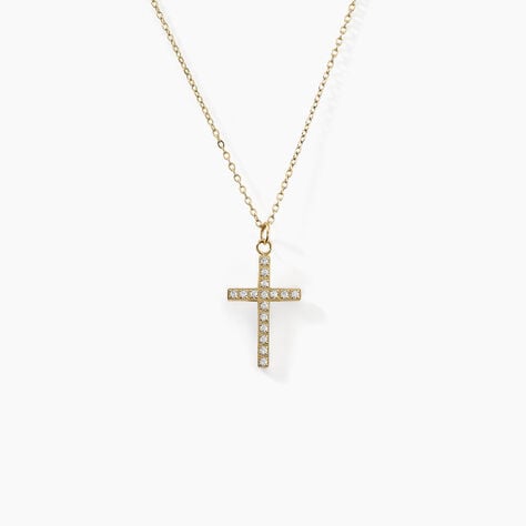 Collier Acier Doré Cristal - Colliers avec pierres Femme | Marc Orian