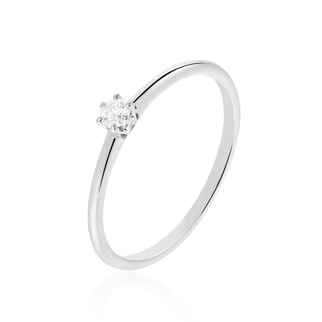 Bague Solitaire Samantha Or Blanc Diamant - Solitaires Femme | Marc Orian