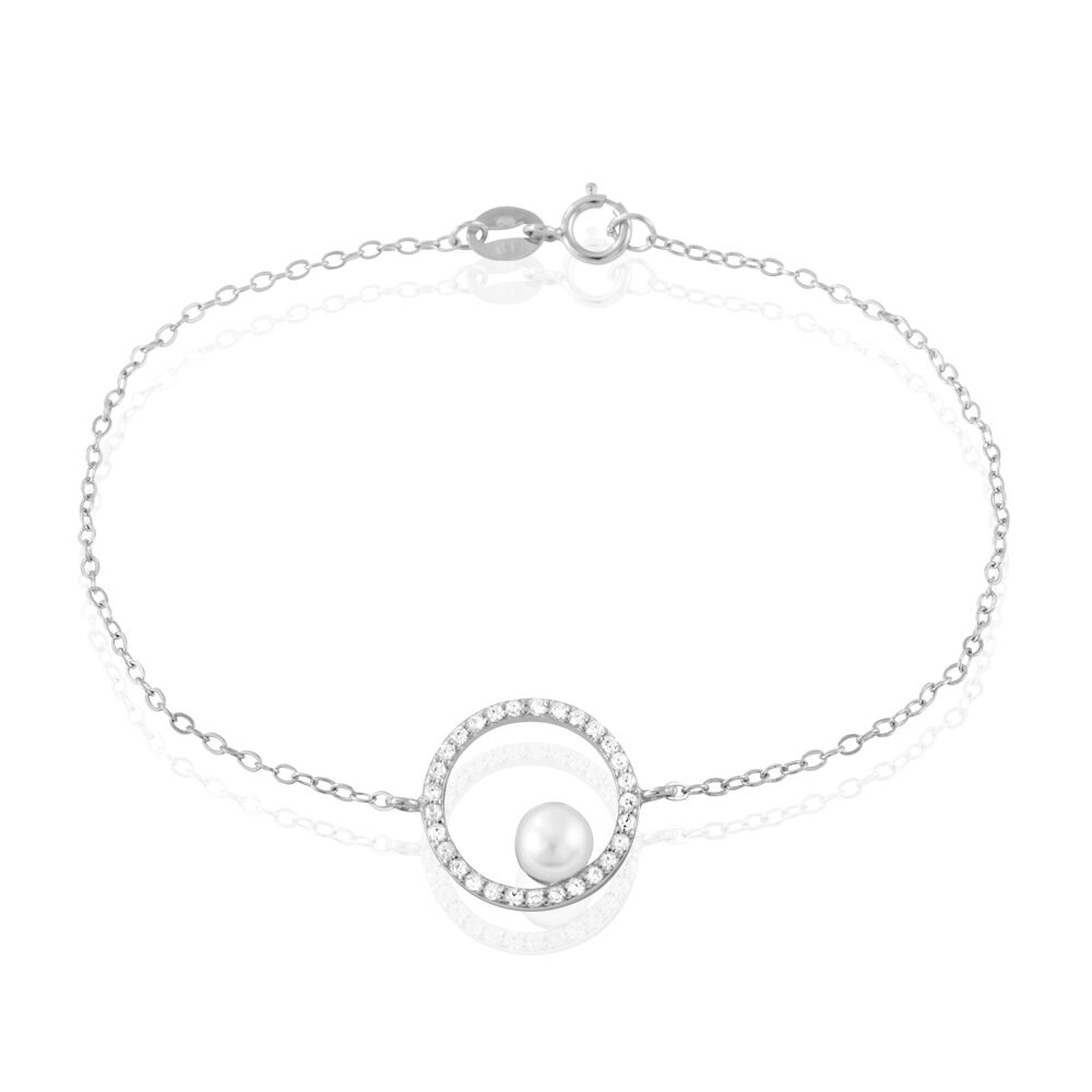Bracelet Marthe Argent Blanc Perle De Culture Et Oxyde De Zirconium - Bracelets chaînes Femme | Marc Orian