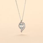 Collier Lydia Or Blanc Topaze Oxyde Oxyde - Colliers avec pierres Femme | Marc Orian