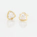 Boucles D'oreilles Puces Daria Coeur Plein Or Jaune Oxyde De Zirconium - Puces Femme | Marc Orian