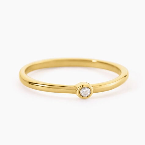 Bague Mareva Acier Jaune Oxyde De Zirconium - Bijoux fantaisie Femme | Marc Orian