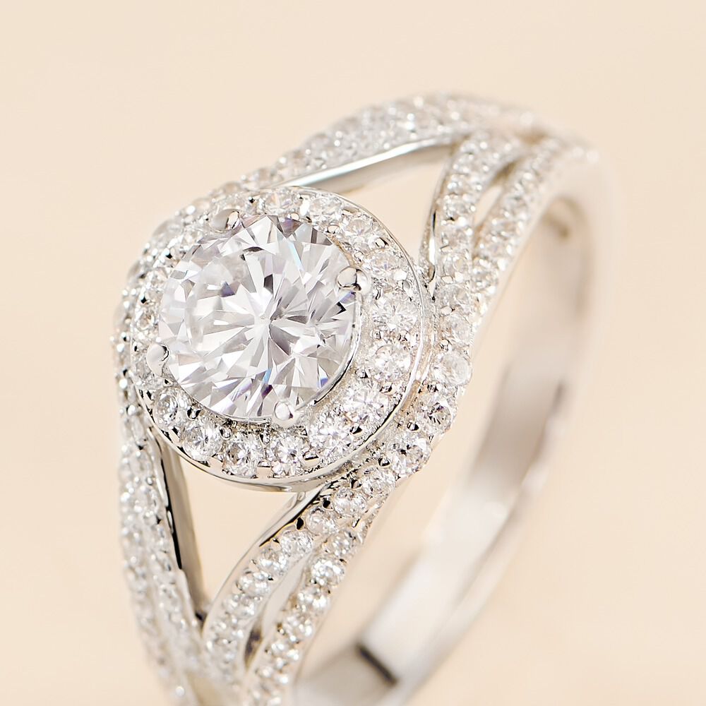 Bague Ferne Argent Blanc Oxyde De Zirconium - Solitaires Femme | Marc Orian