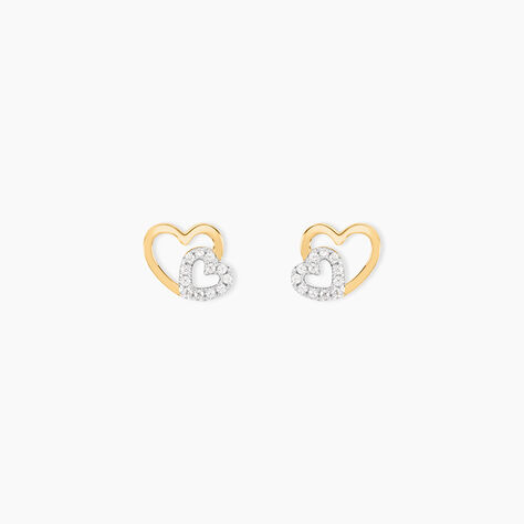 Boucles D'oreilles Puces Marineta Or Jaune Oxyde De Zirconium - Puces Femme | Marc Orian