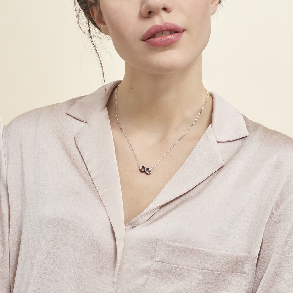 Collier Celinia Argent Blanc Céramique Et Oxyde De Zirconium - Colliers avec pierres Femme | Marc Orian
