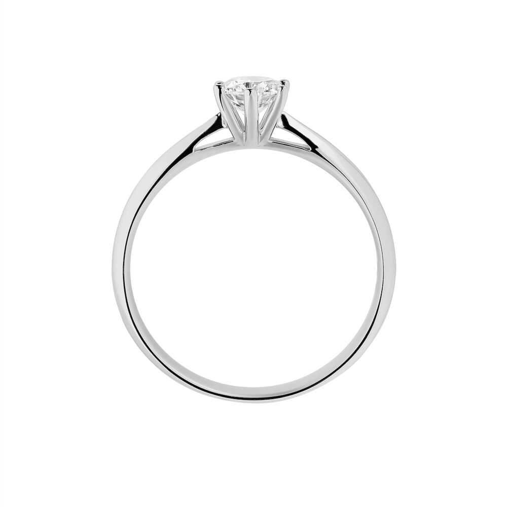 Bague Solitaire Veronika Or Blanc Diamant - Parures de mariage Femme | Marc Orian
