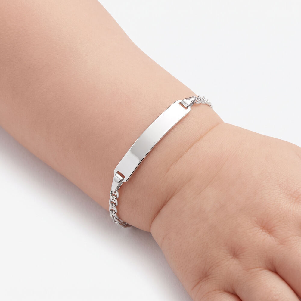 Bracelet Identit&eacute; Shanah Or Blanc - Gourmettes Enfant | Marc Orian