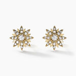 Boucles D'oreilles Puces Eva Acier Jaune Oxyde De Zirconium - Puces Femme | Marc Orian