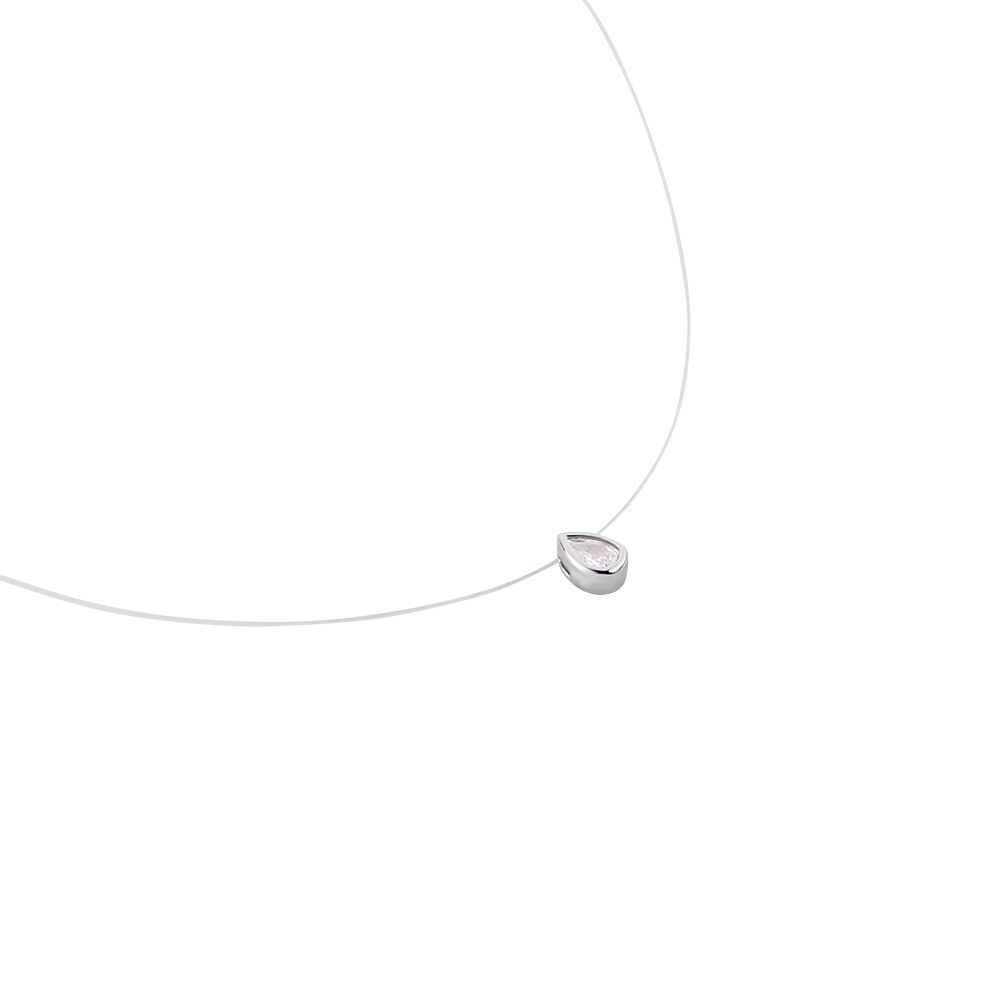 Collier Nylon Argent Blanc Oxyde - Colliers avec pierres Femme | Marc Orian