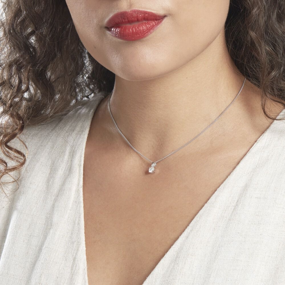 Pendentif Victoria Or Blanc Diamant - Pendentifs Femme | Marc Orian