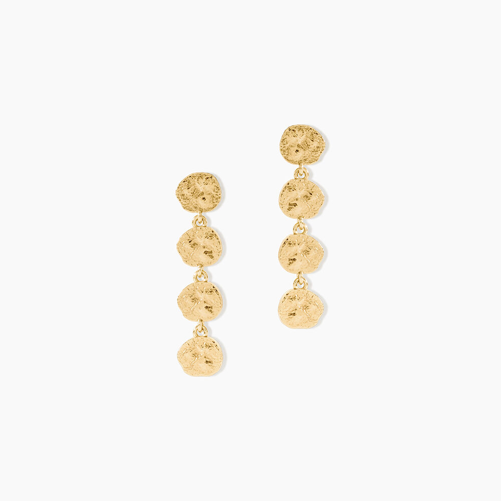 Boucles D'Oreilles Pendantes Mitsuko Argent Dor&eacute; A L'Or 750/1000 - Pendantes Femme | Marc Orian