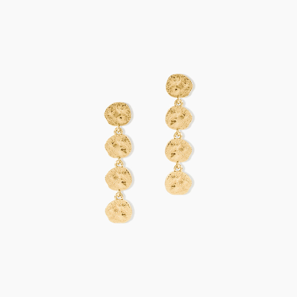 Boucles D'Oreilles Pendantes Mitsuko Argent Dor&eacute; A L'Or 750/1000 - Pendantes Femme | Marc Orian