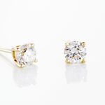 Boucles D'oreilles Puces Victoria Or Jaune Diamant - Puces Famille | Marc Orian