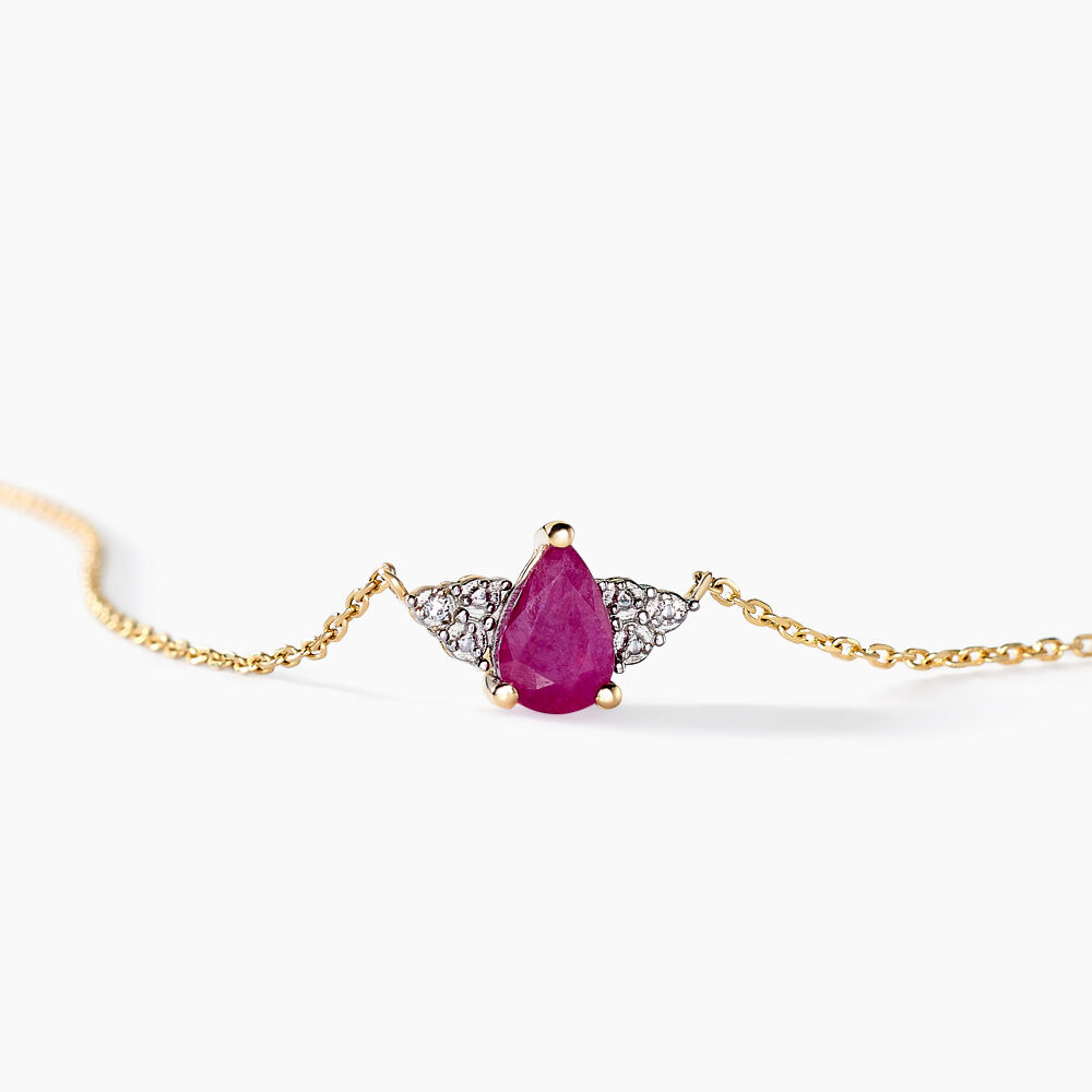 Collier Glykeria Or Jaune Rubis Diamant - Colliers avec pierres Femme | Marc Orian