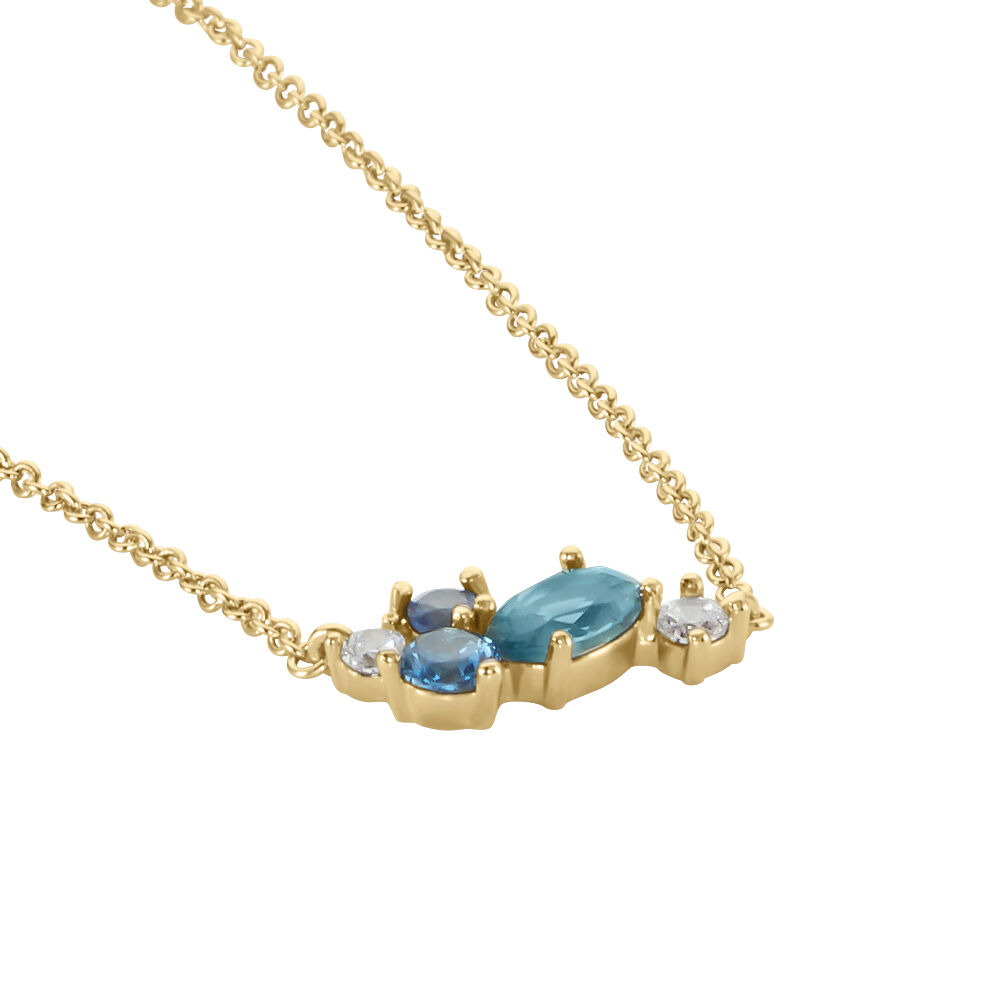 Collier Plaqué Or Era Pierre De Synthèse - Colliers avec pierres Femme | Marc Orian