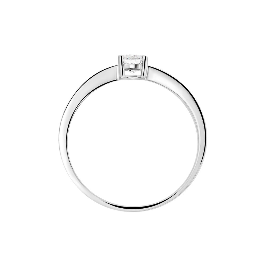 Bague Solitaire Abriel Or Blanc Oxyde De Zirconium - Bagues Solitaire Femme | Marc Orian