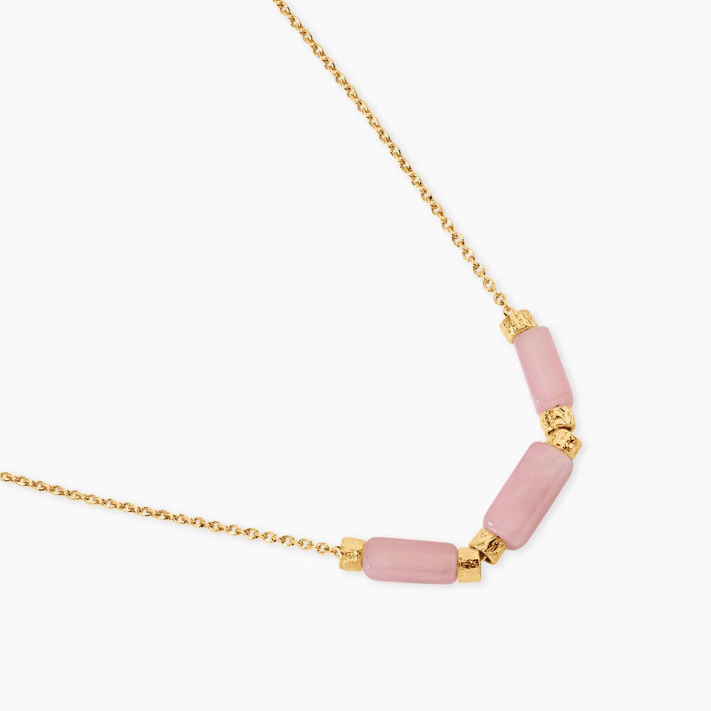 Collier Pierrine Argent Dor&eacute; A L'Or 750/1000 Calcedoine - Colliers avec pierres Femme | Marc Orian