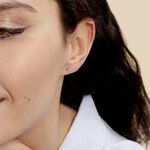 Boucles D'oreilles Puces Anne-maudae Coeurs Or Blanc - Puces Femme | Marc Orian