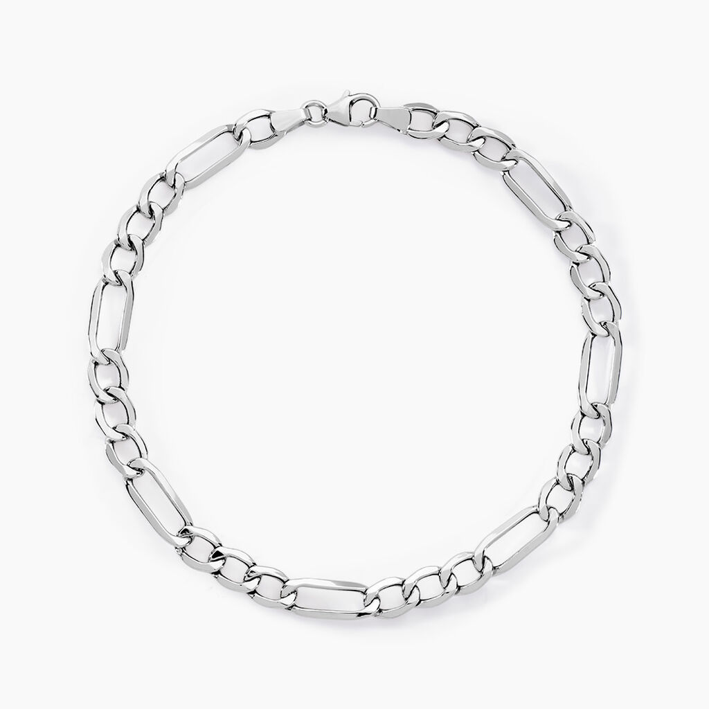 Bracelet Cameo Alternee 1/3 Or Blanc - Bracelets mailles Homme | Marc Orian