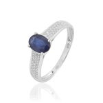Bague Crista Or Blanc Saphir Et Diamant - Solitaires Femme | Marc Orian
