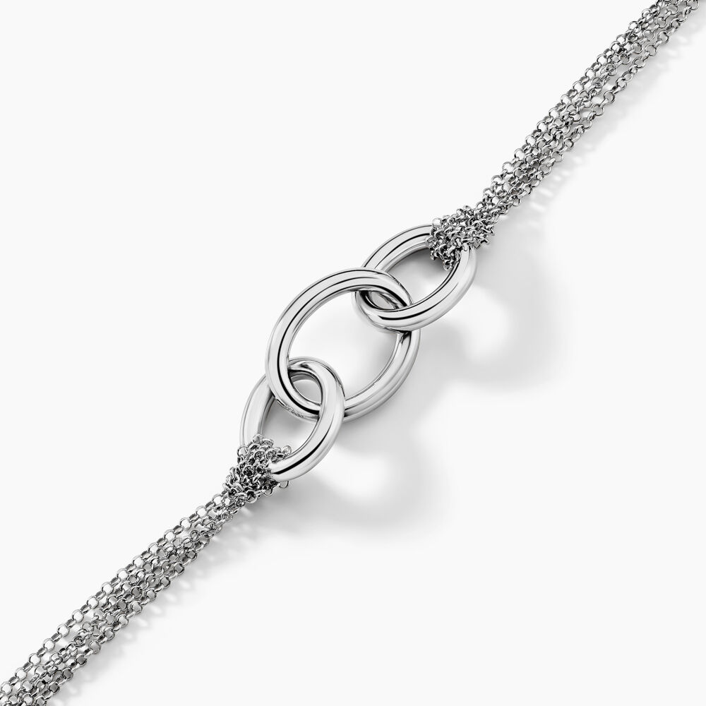 Bracelet Abassia Argent Blanc - Bracelets Anneaux Entrelaces Femme | Marc Orian