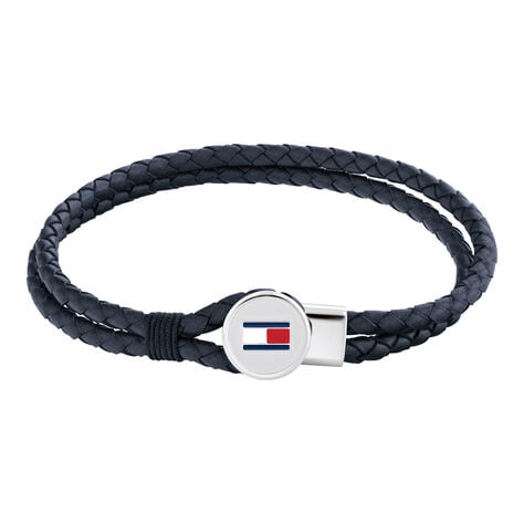 Bracelet Tommy Hilfiger Bruce Cuir De Veau Bleu - Bracelets cuir Homme | Marc Orian