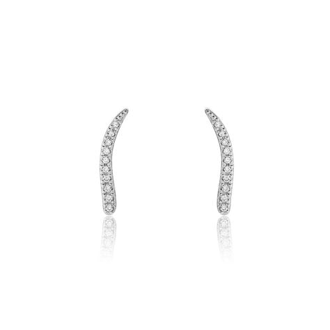 Bijoux D'oreilles Grimpants Gracelle Argent Blanc Oxyde De Zirconium - Piercings d'oreilles Femme | Marc Orian