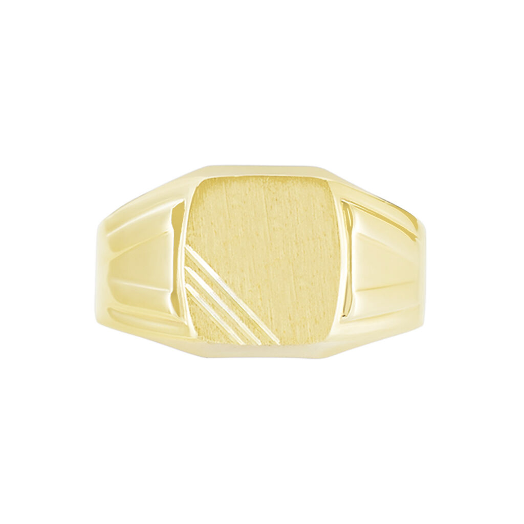 Chevalière Carree Diamantee Or Jaune - Chevalières Famille | Marc Orian