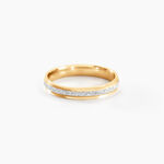 Alliance Caroline Sablee Ruban Plat Or Bicolore - Alliances personnalis&eacute;es Unisex | Marc Orian