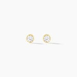 Boucles D'oreilles Puces Elda Serti Clos Or Jaune Oxyde De Zirconium - Puces Femme | Marc Orian