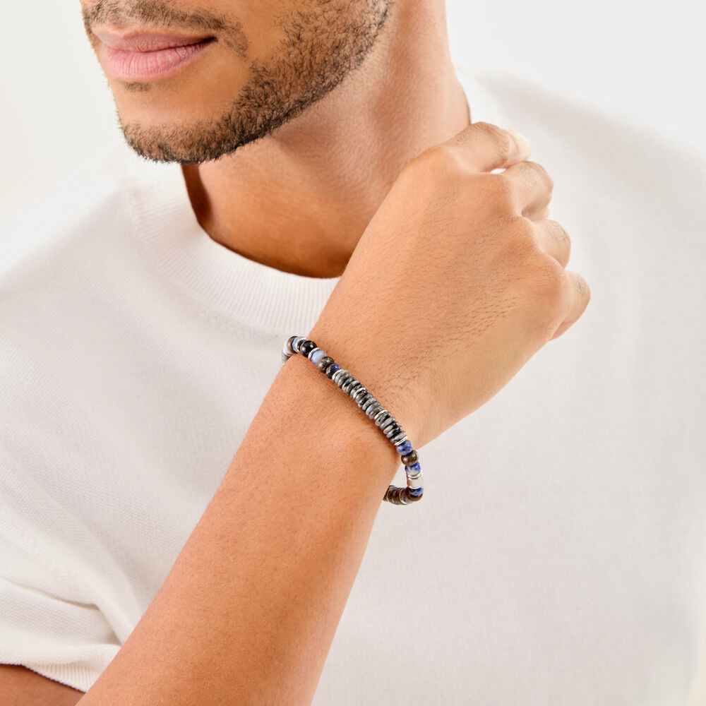 Bracelet Naturel Autres Tricolore Labradorite Sodalite Bronzite - Bracelets cha&icirc;nes Homme | Marc Orian