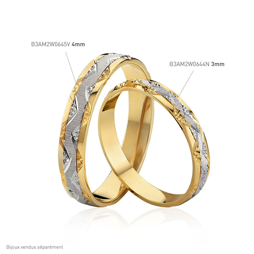 Alliance Clotilde Demi Jonc Classique Or Bicolore - Alliances duo Unisex | Marc Orian